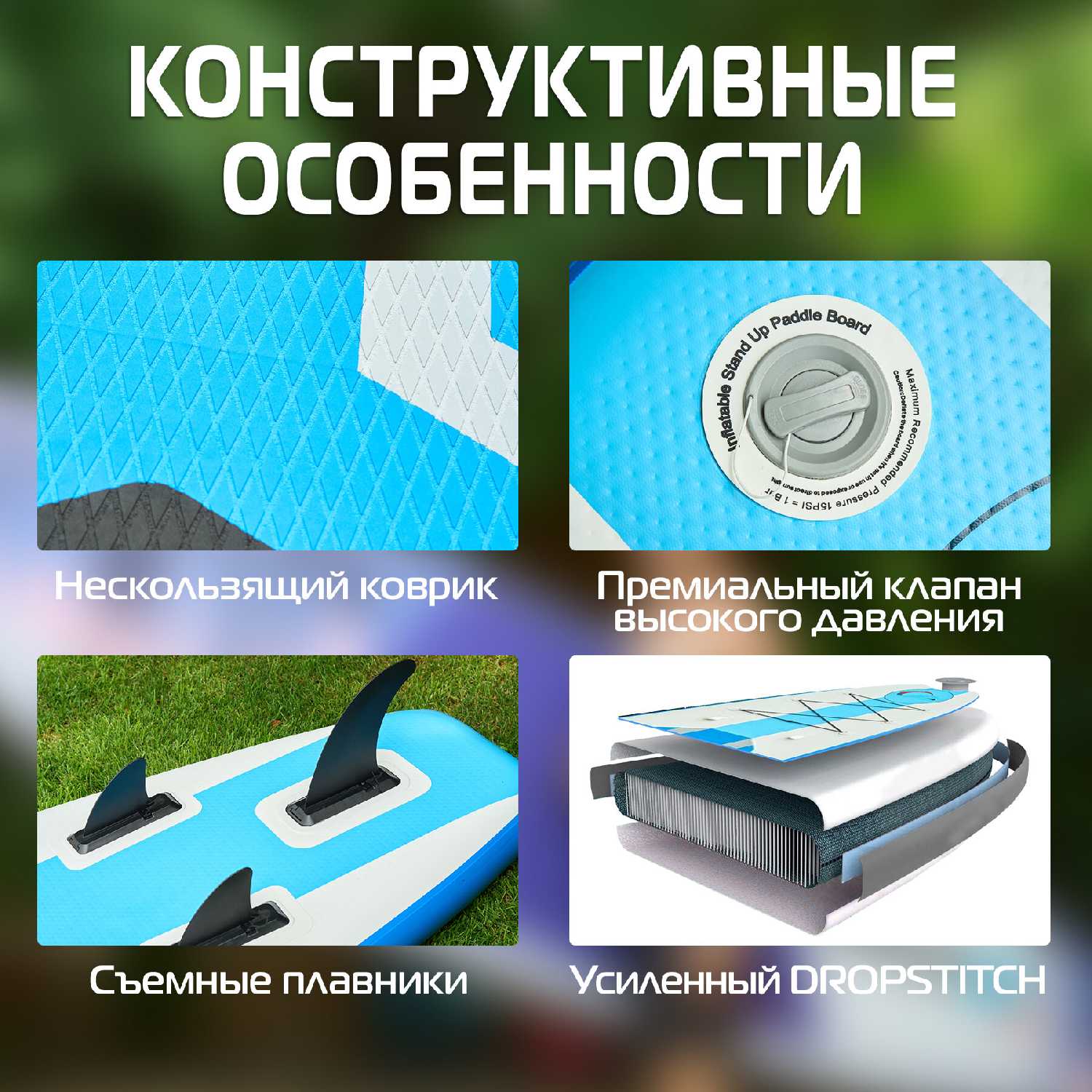 Сапборд надувная SUP доска (366х84х15 см) фотография 3