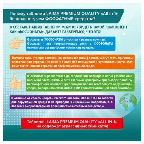 Таблетки для посудомоечной машины Лайма Premium Quality All in 1 фотография 14