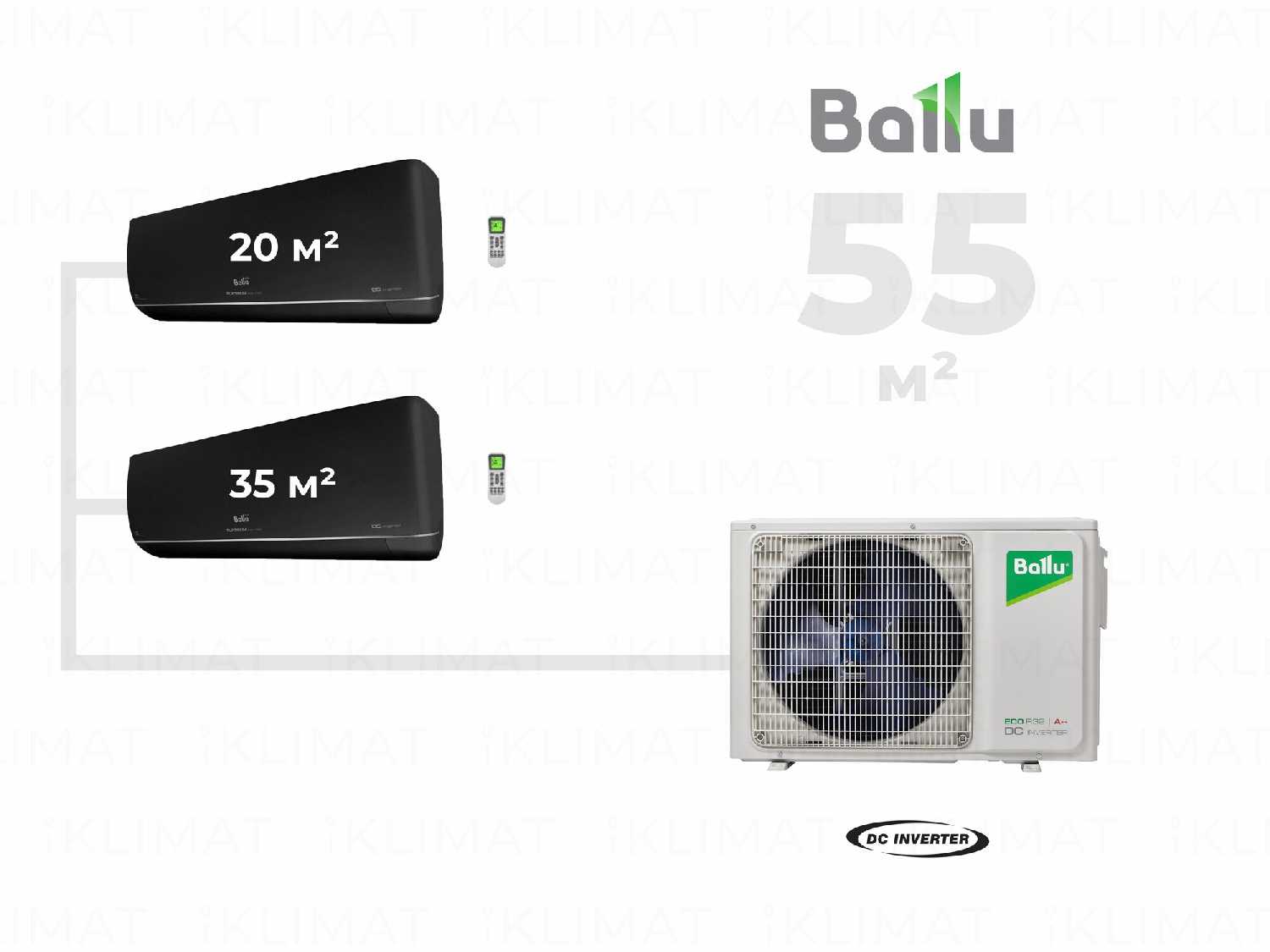 Канальный кондиционер Ballu BA2OI-FM/out-14HN8/EU+2BSUI-FM/in-07HN8/EU