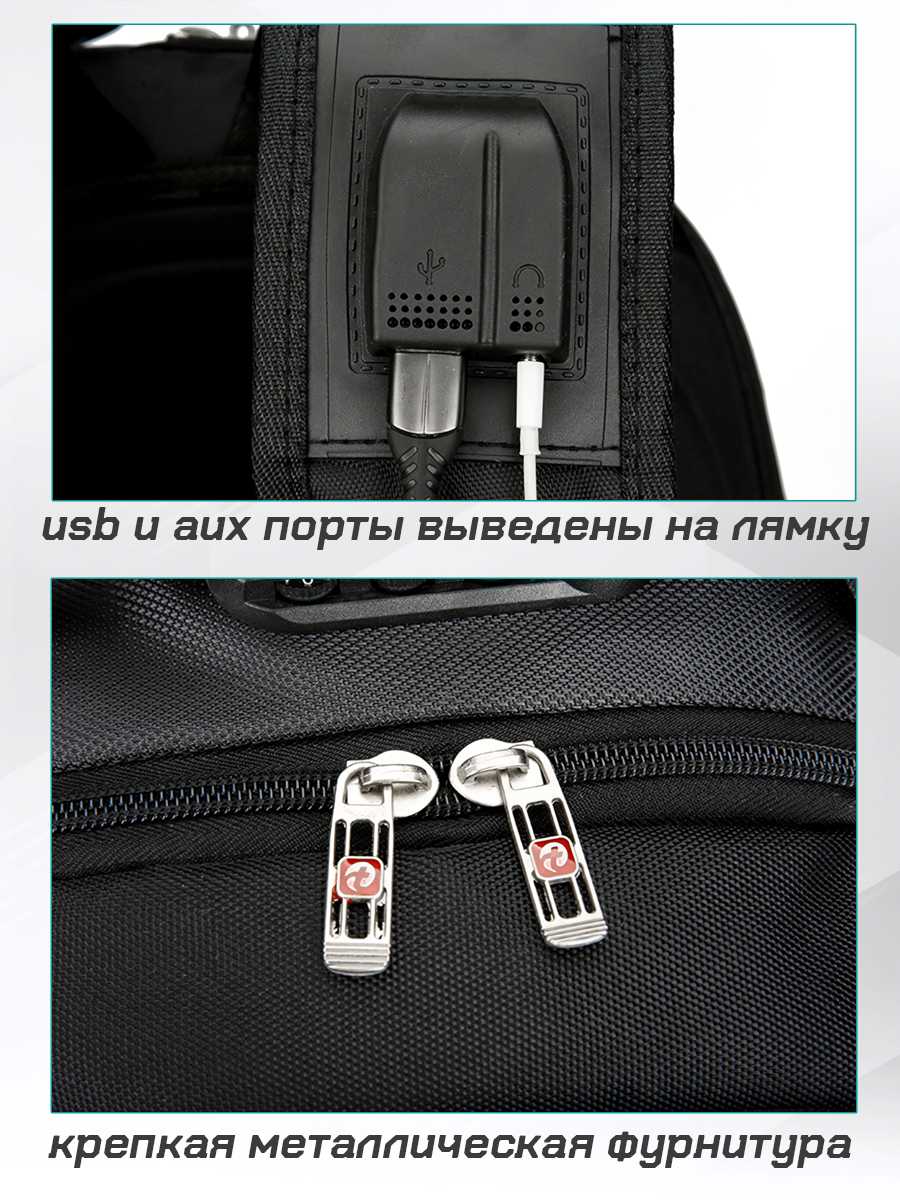 Рюкзак мужской городской школьный с кодовым замком и USB фотография 7