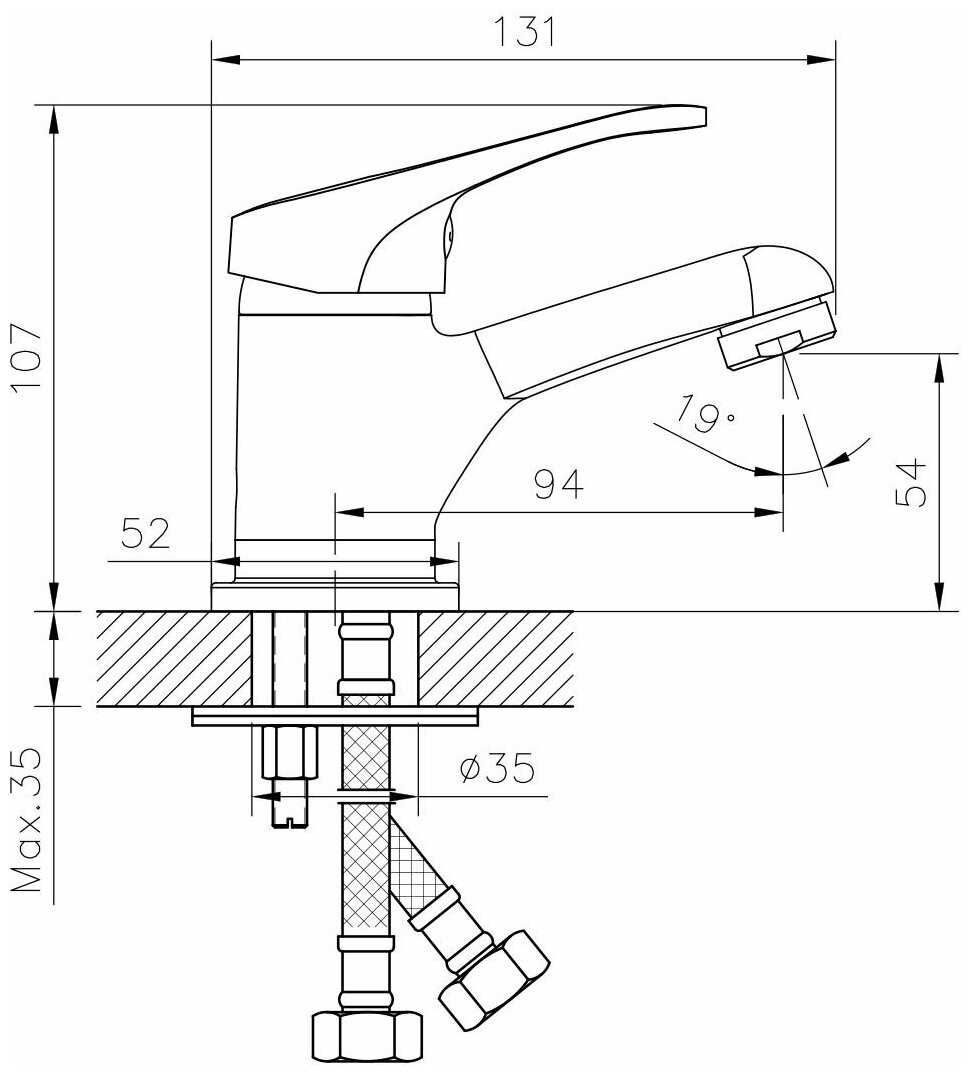 Смеситель DECOROOM DR21011 одноручный для умывальника фотография 1