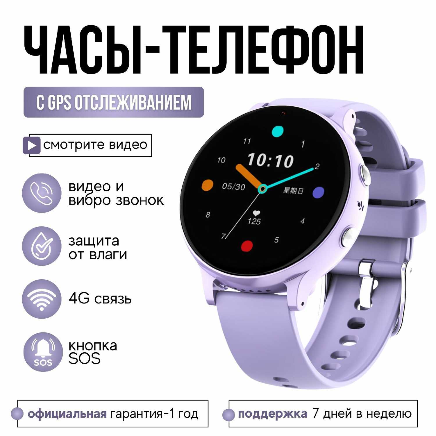 Детские часы Wonlex CT06 pro 4G с GPS, видеозвонком и кнопкой SOS (CT06)
