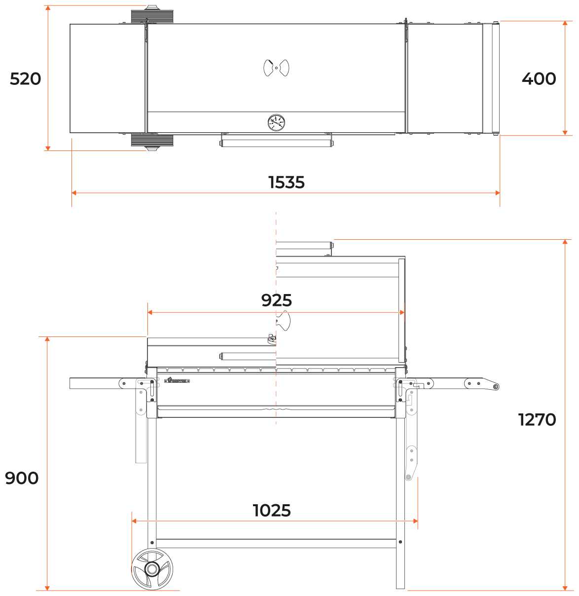 Гриль на дровах Gratar МАН 305, 153.5х52х90 см фотография 4