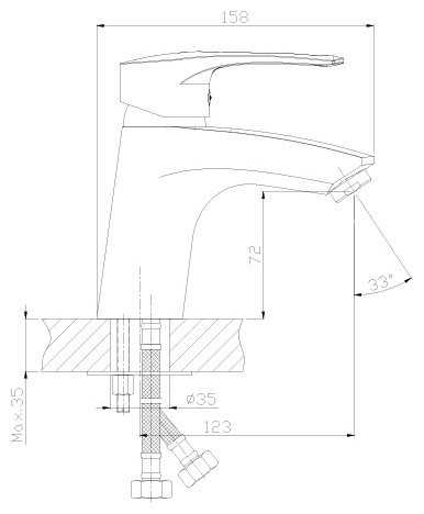 Смеситель для раковины (умывальника) Rossinka Silvermix T40-11, рычажный фотография 1