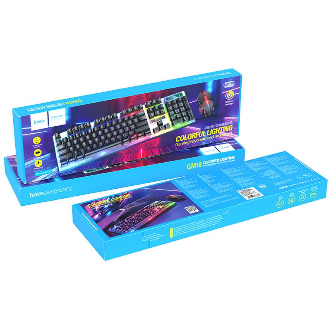 Игровая проводная клавиатура с мышкой Hoco GM18 Luminous gaming (русские буквы) фотография 21