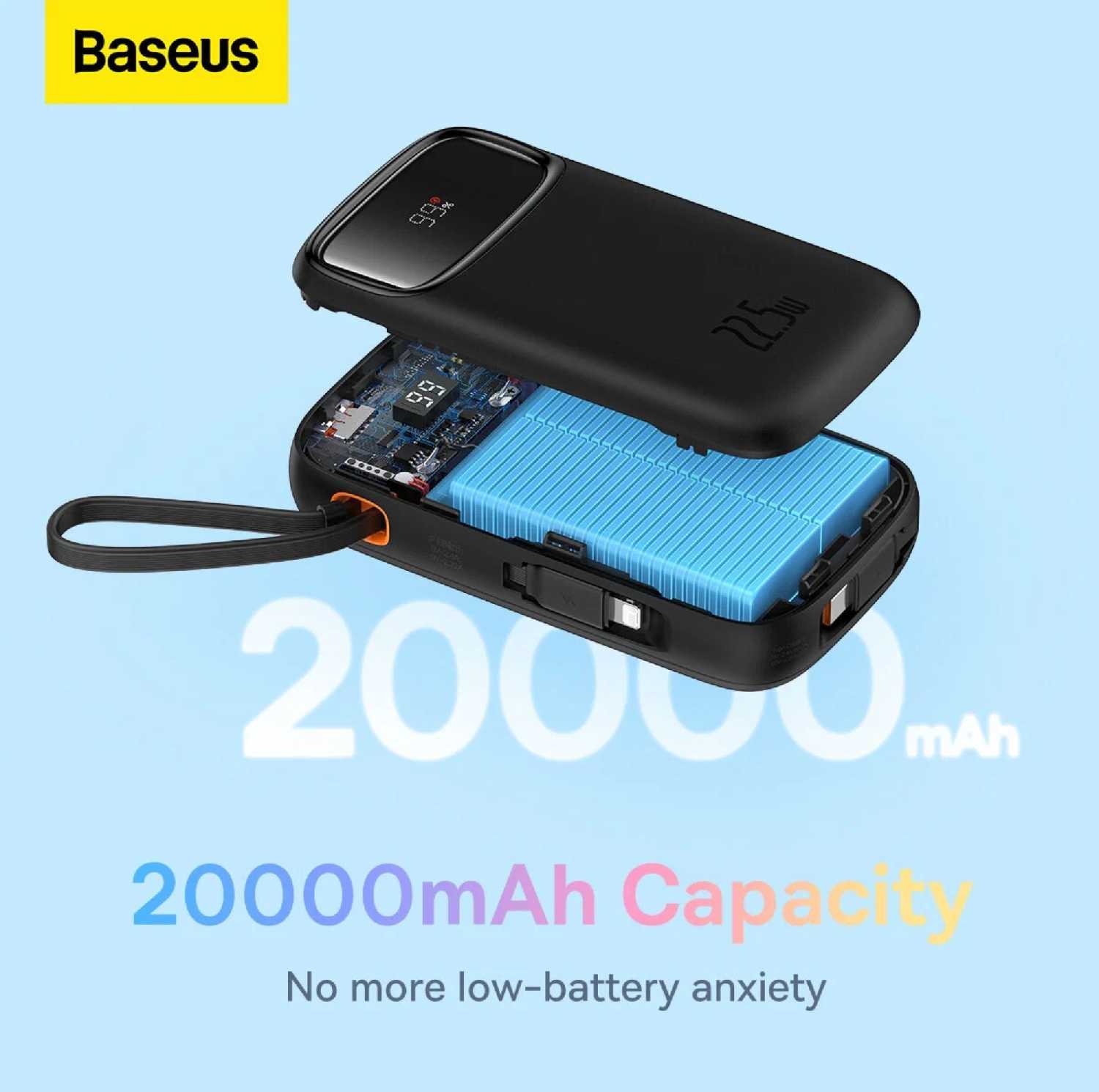 Портативный аккумулятор Baseus QPow2 Dual Fast Charging Cables (20000 mAh) фотография 22