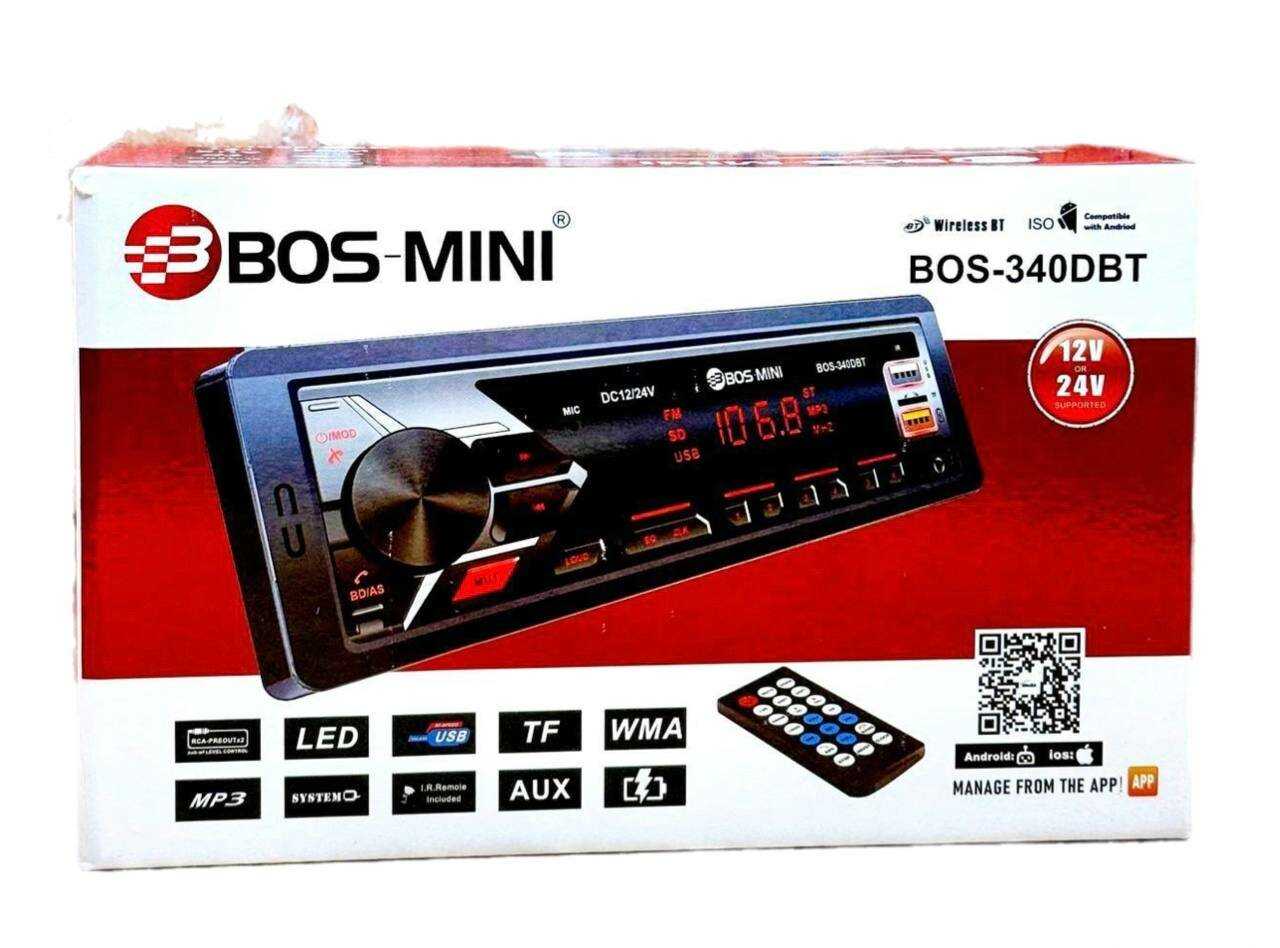 Автомагнитола поддержка 12V и 24V, 1 DIN с Bluetooth, AUX, USB