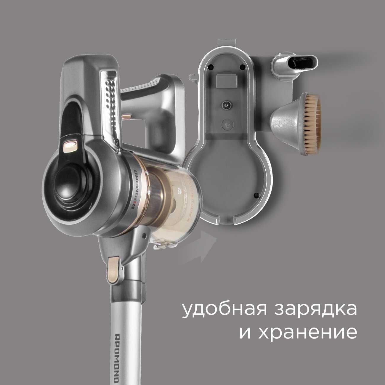 Пылесос вертикальный беспроводной REDMOND RV-UR376 фотография 4