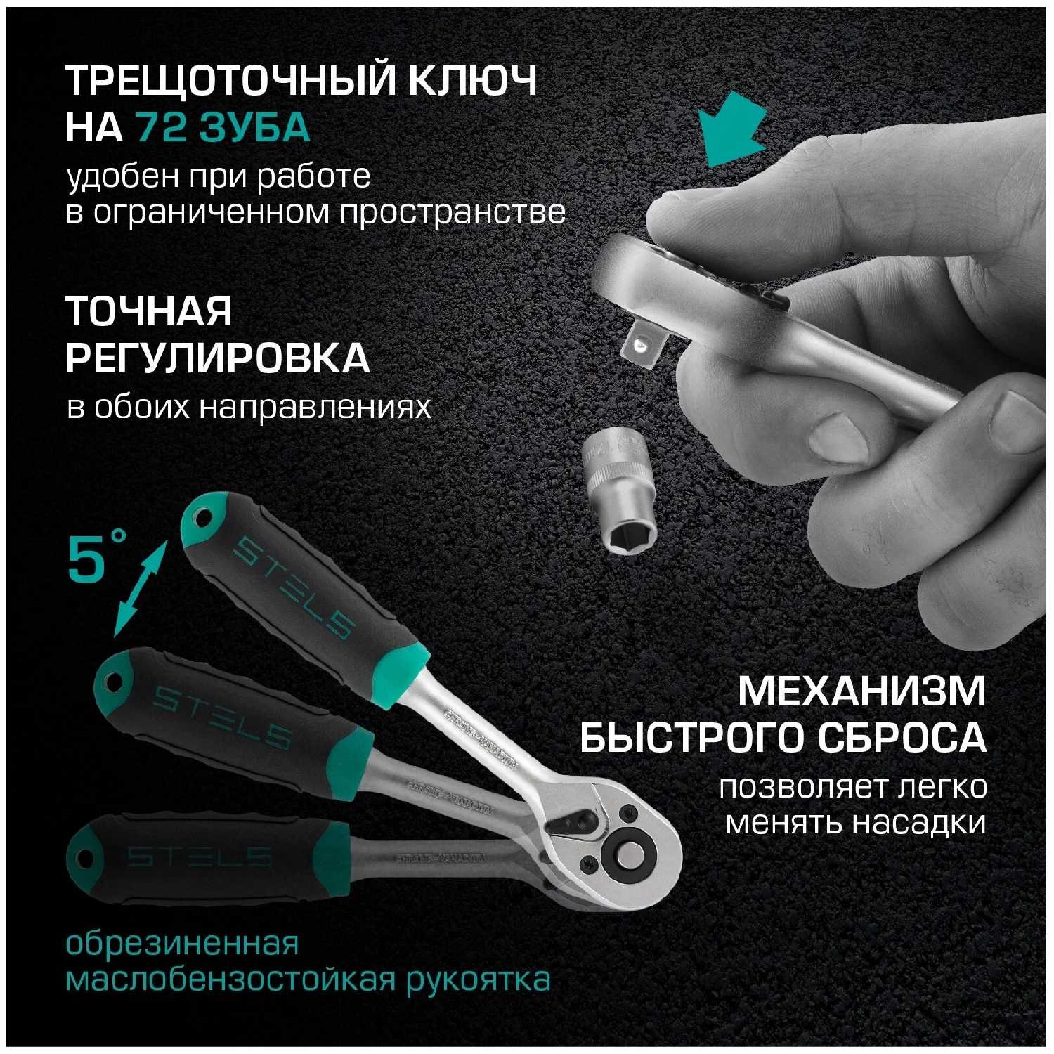 Набор инструментов Stels Набор инструментов [94 предм., 1/2