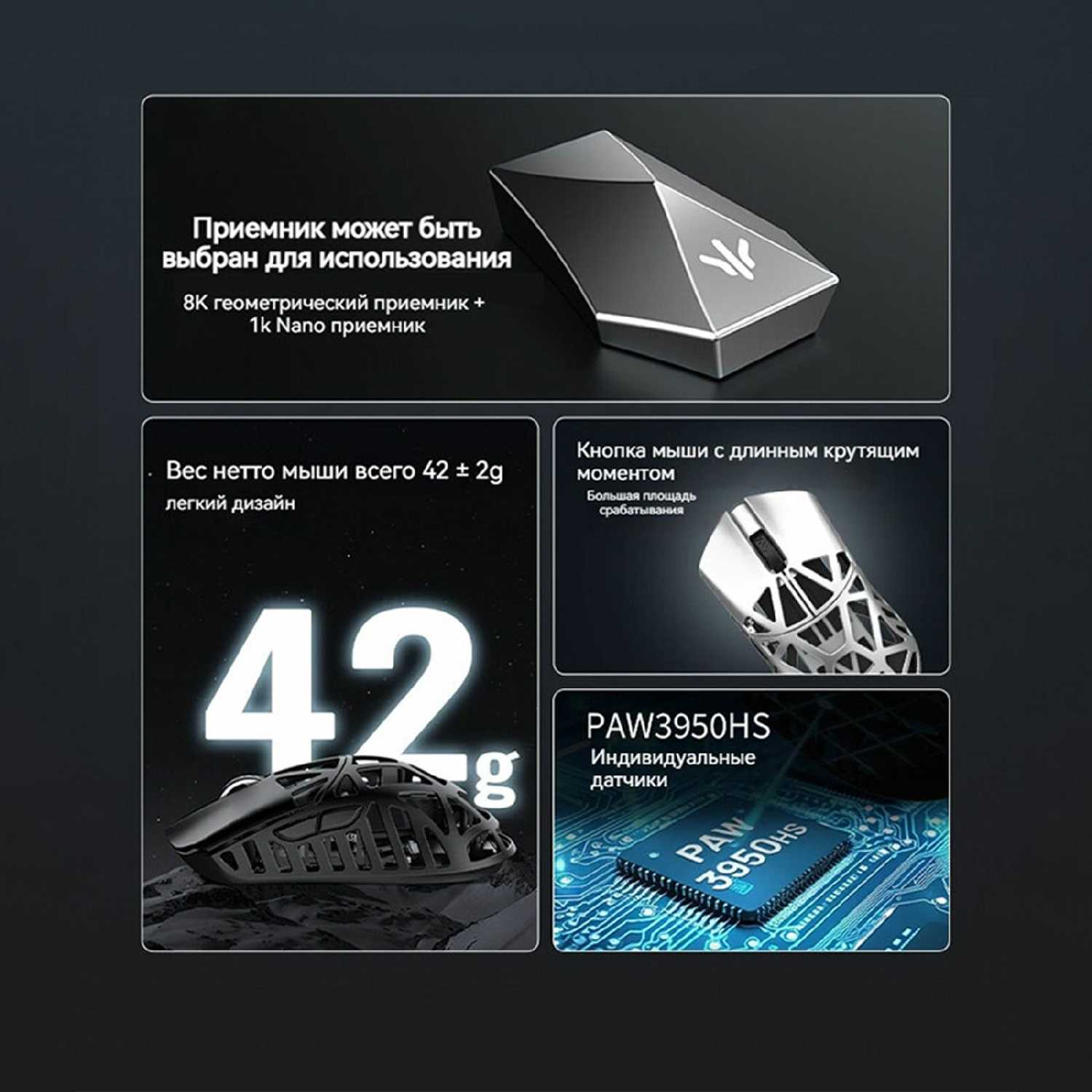 Беспроводная игровая мышь Wlmouse Beast X Max фотография 5