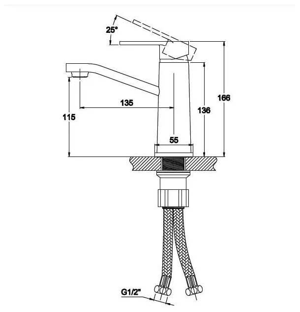 Смеситель для раковины (умывальника) KAISER Sonat 34511, рычажный фотография 1