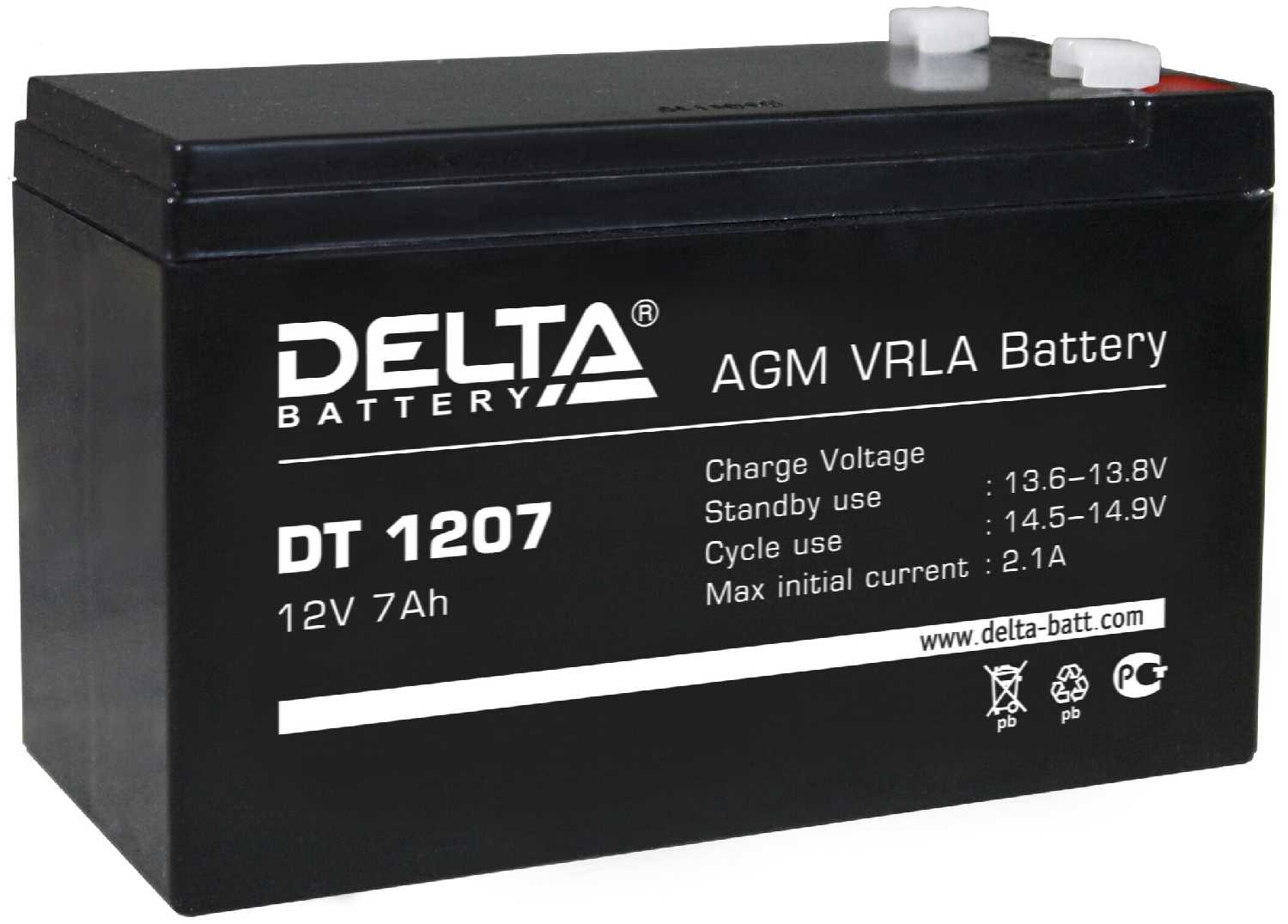 Аккумуляторная батарея DELTA Battery DT 1207 (12В) фотография 8