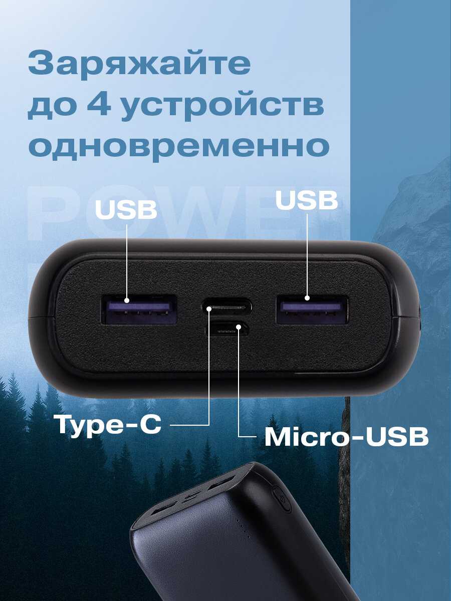 Портативное зарядное устройство REXANT Power Bank [20000 мАч QC PD] фотография 1