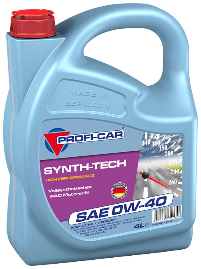 Синтетическое моторное масло PROFI-CAR SYNTH-TECH SAE 0W‑40 фотография 1