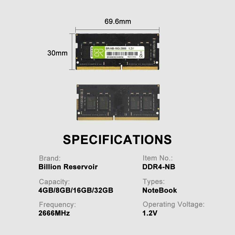 Память для ноутбука BillionReservoir 2x8 ГБ DDR4 SoDIMM (BR-NB-8G-2666x2) фотография 6