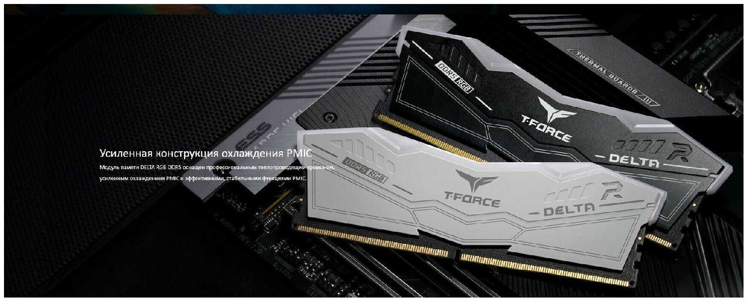 Оперативная память Team Group T-FORCE Delta RGB 32 ГБ (16 ГБ x 2 шт.) DDR5 DIMM CL38 (FF3D532G6000HC38ADC01) фотография 15