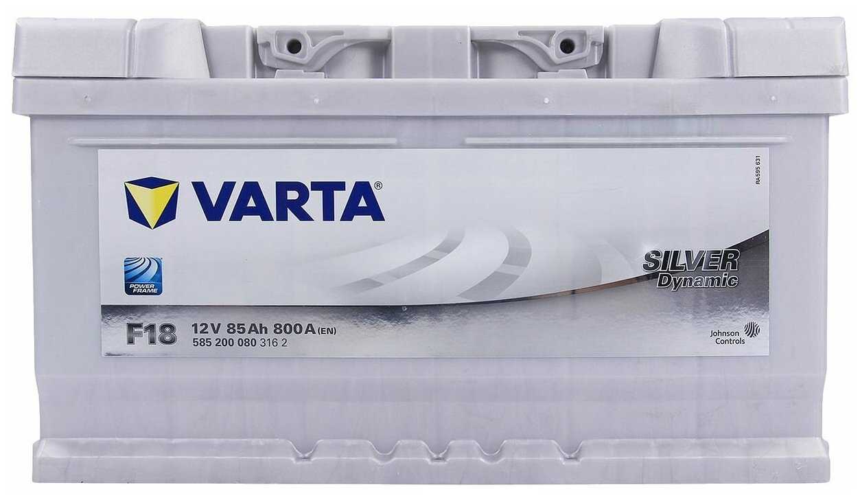Автомобильный аккумулятор VARTA Silver Dynamic F18, 585 200 080 315х175х175 фотография 7