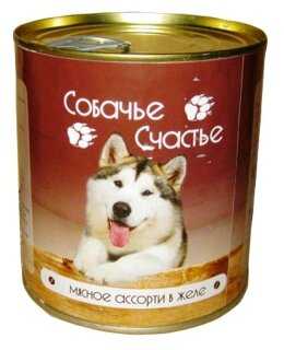 Корм для собак Собачье Счастье мясное ассорти в желе