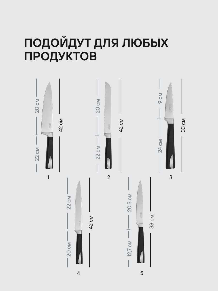 Набор кухонных ножей Rondell RD-1852