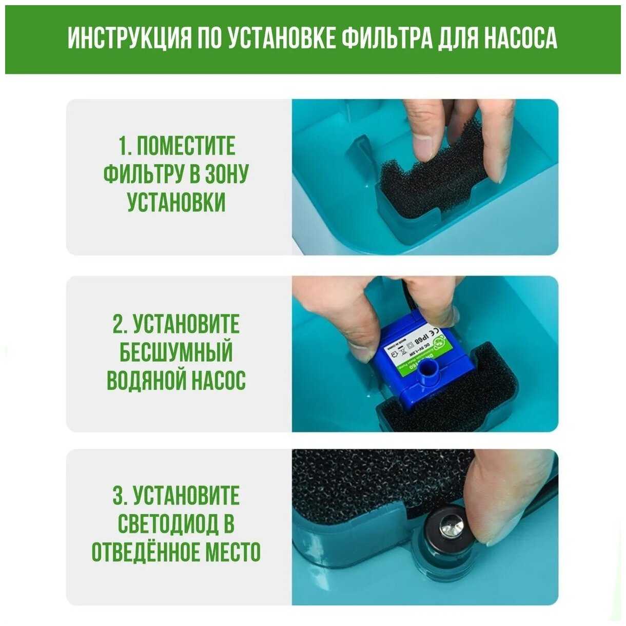 Фильтры Zurkibet Губчатые фильтры для насоса поилки (FD-ADF02) фотография 5