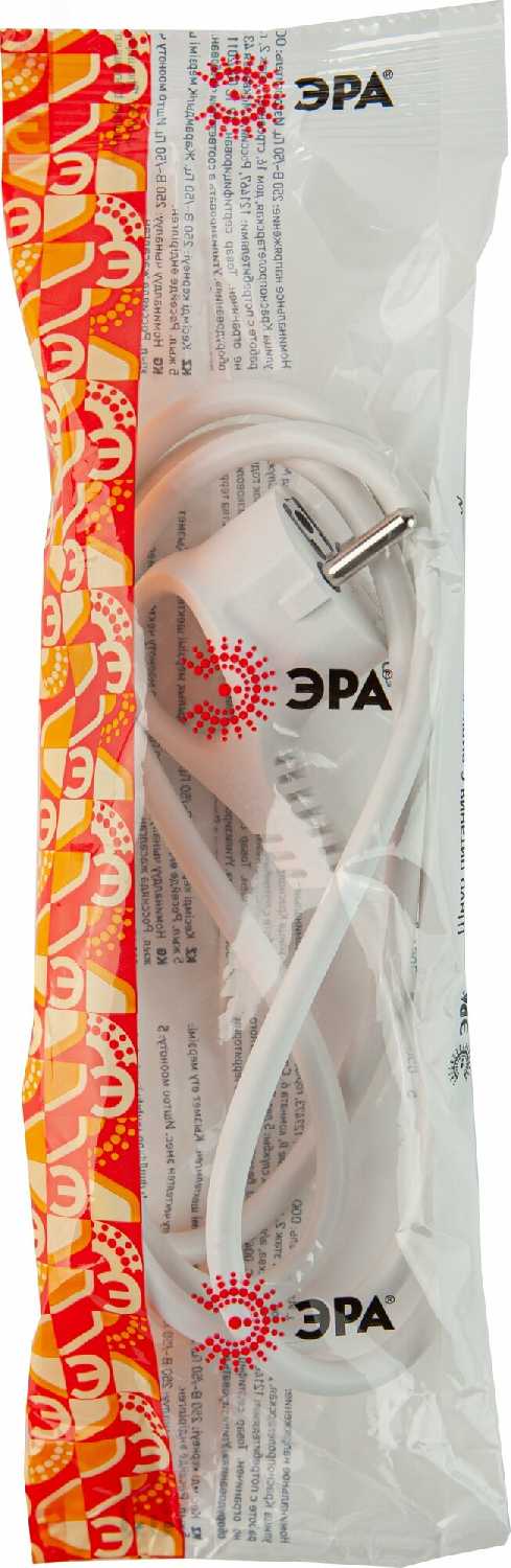 Шнур сетевой с вилкой Эра U-3x1-1,5m с заземлением ПВС 3x1мм2 [Б0048696] фотография 2