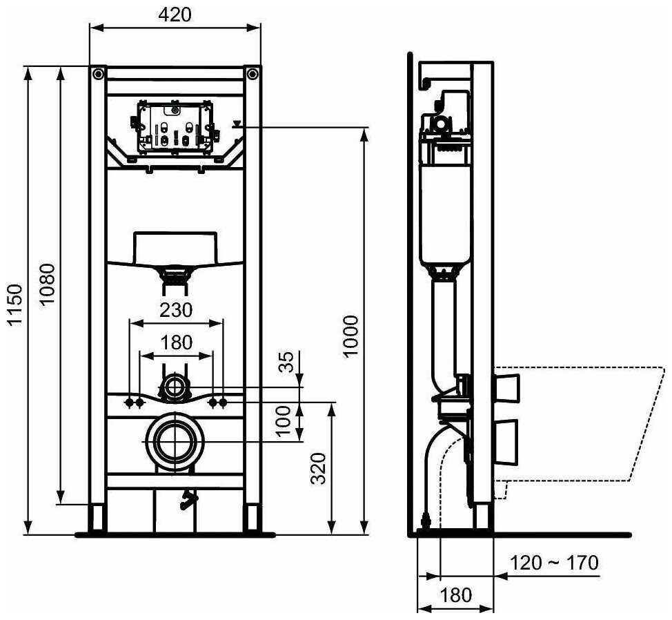 Рамная инсталляция Ideal STANDARD ProSys WC frame 120 M (R020467) фотография 12