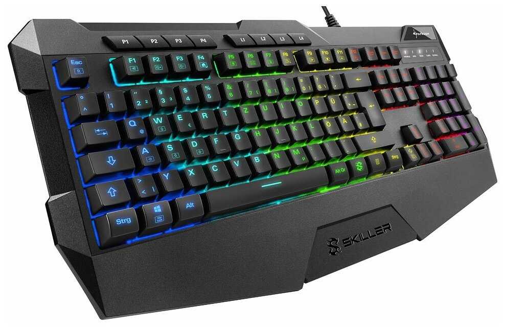 Sharkoon Skiller SGK4 Игровая клавиатура (резиновые колпачки, RGB подсветка, USB) фотография 15