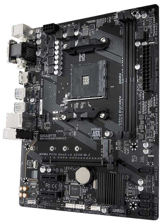 Материнская плата GIGABYTE GA-A320M-S2H V2 (rev. 1.1) фотография 2