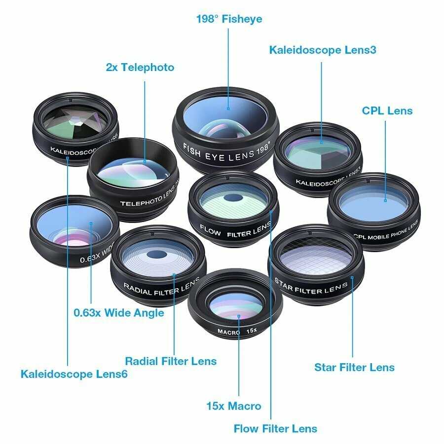 Комплект объективов Apexel 10-In-1 (APL-DG10) фотография 4