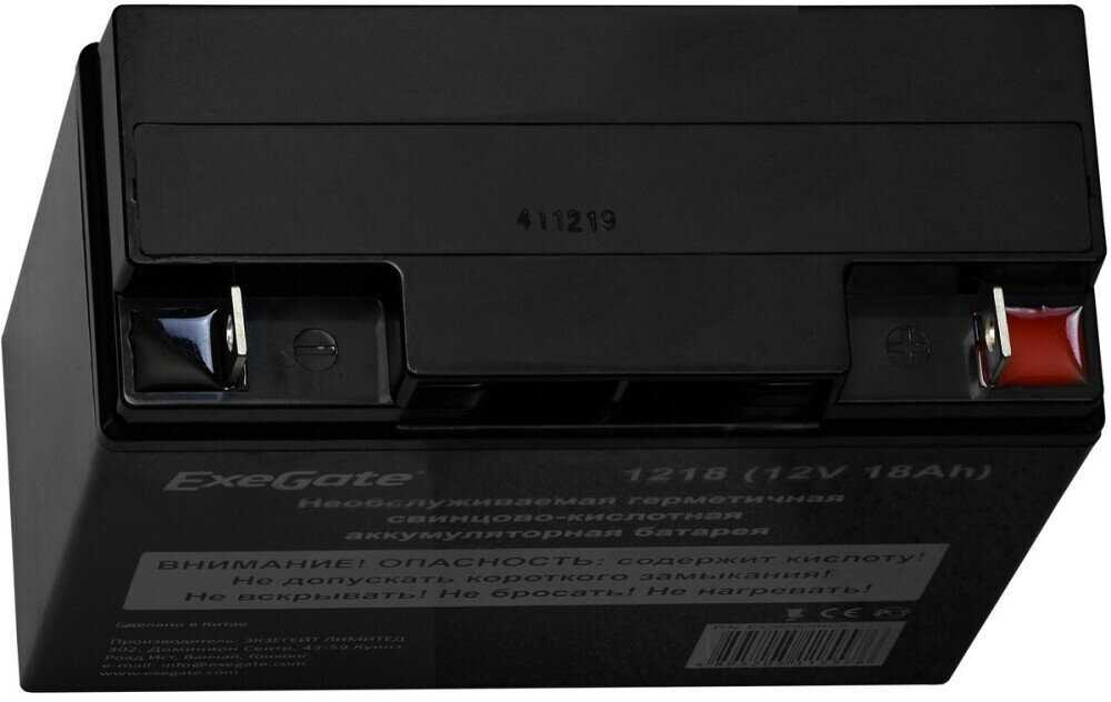 Аккумуляторная батарея ExeGate DTM 1218 (12v 18Ah, клеммы F3) (Ex293360rus) фотография 7