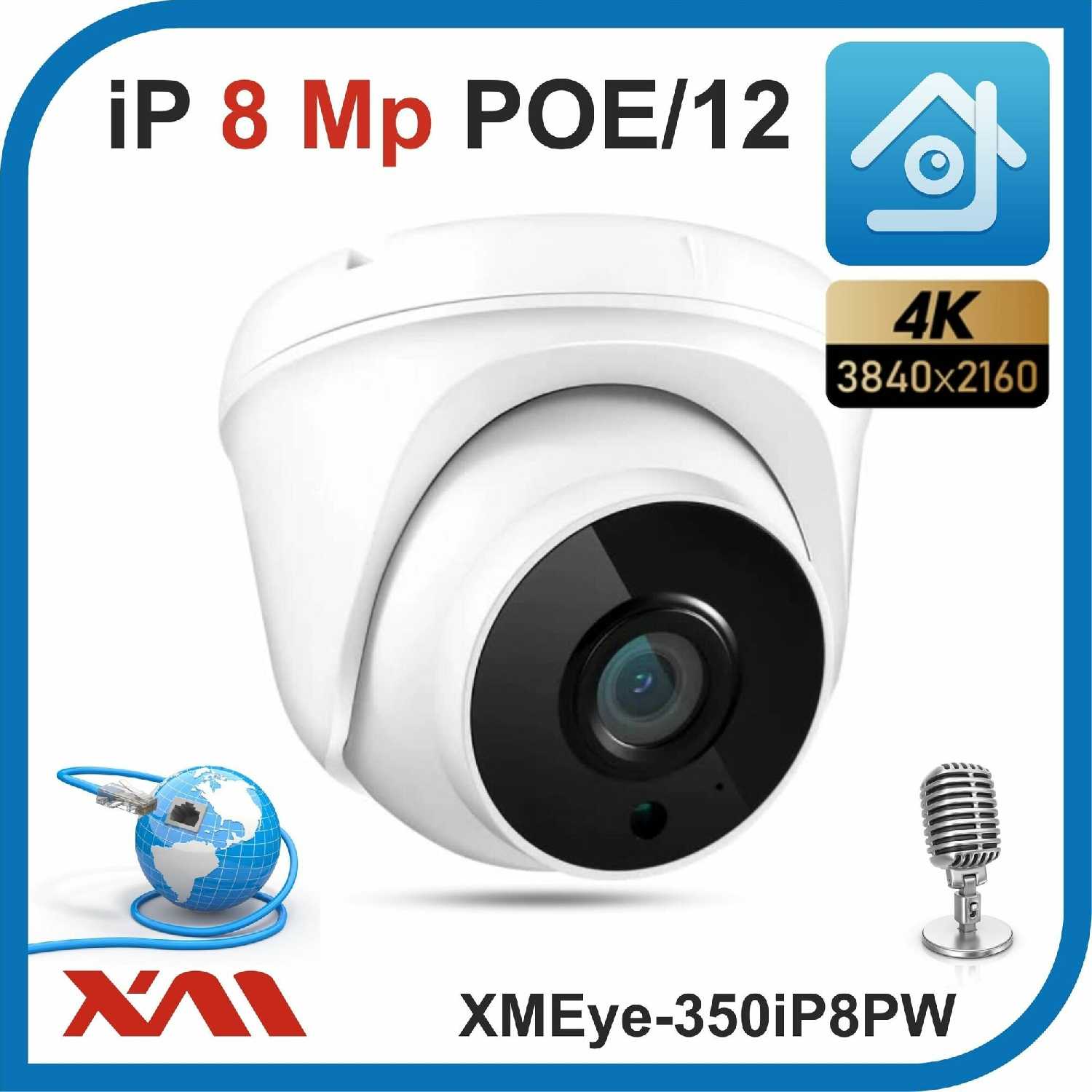 Камера видеонаблюдения купольная XMEye XMEye-350iP8PW-2.8 (POE/12) фотография 4
