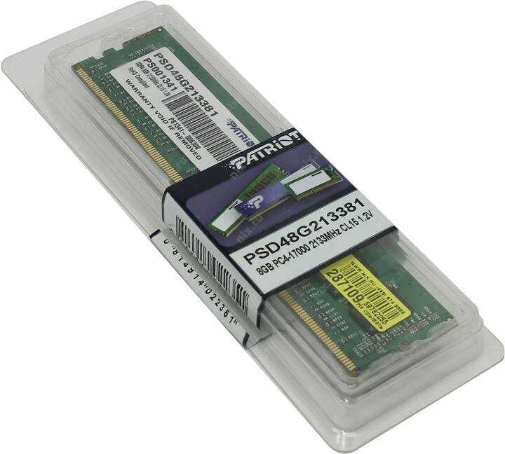 Оперативная память Patriot Memory SL 8 ГБ DDR4 DIMM (PSD48G213381) фотография 14
