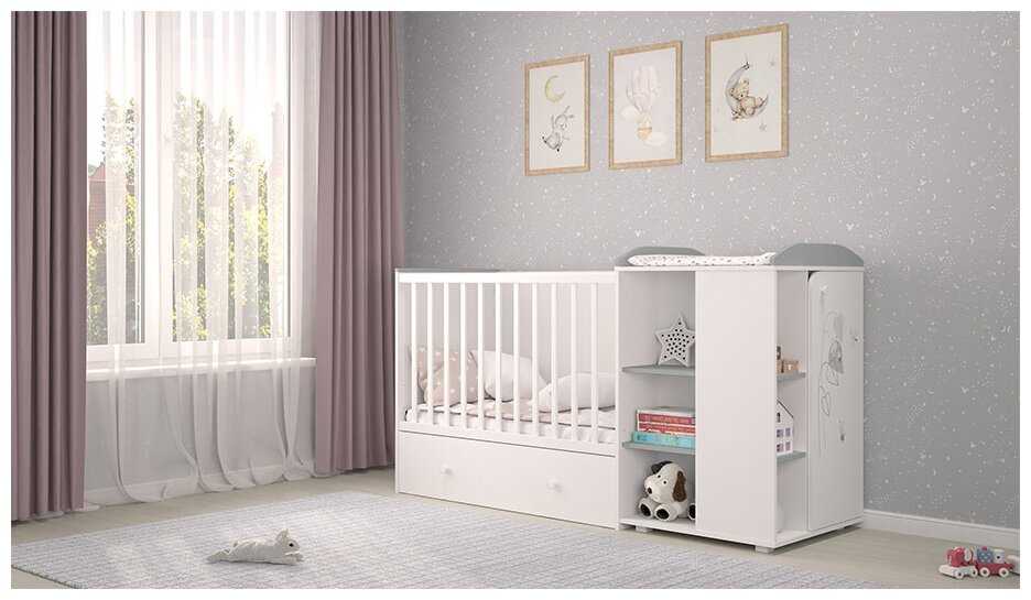 Кроватка Polini Kids French 800 Amis с комодом (трансформер), трансформер фотография 2