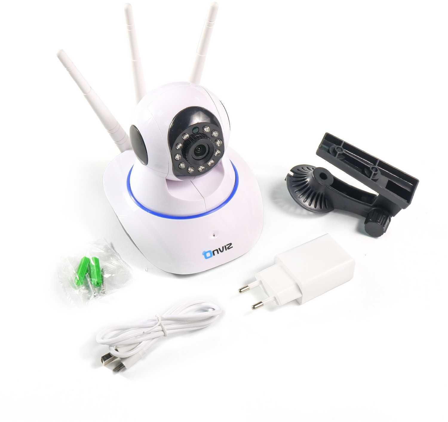 Домашняя поворотная Wi-Fi IP камера видеонаблюдения Onviz P590 беспроводная для квартиры / дома / офиса / дачи / коттеджа / гаража
