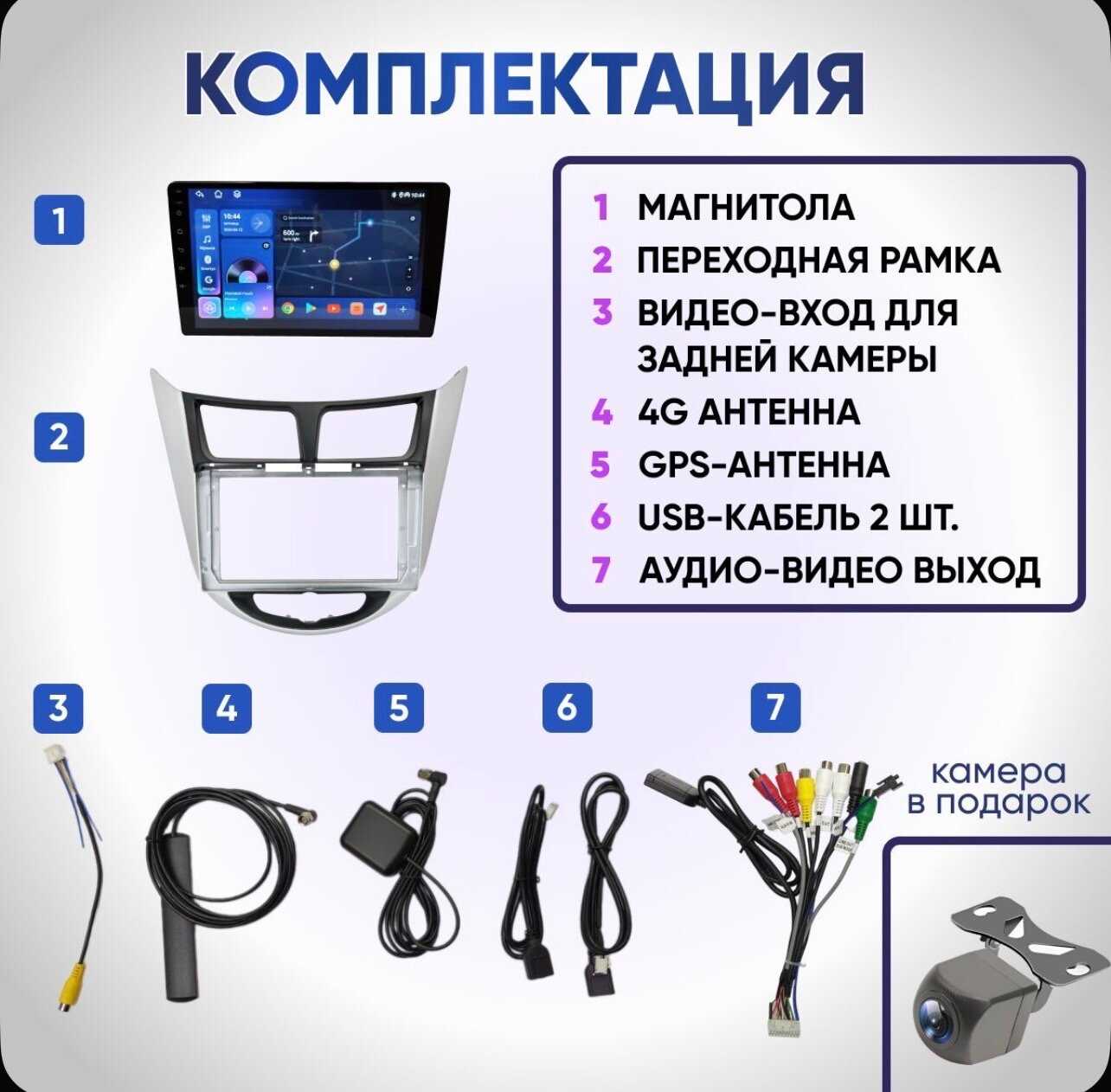 Автомагнитола Hyundai Автомагнитола 4/32 (Хендай Солярис 1) фотография 1