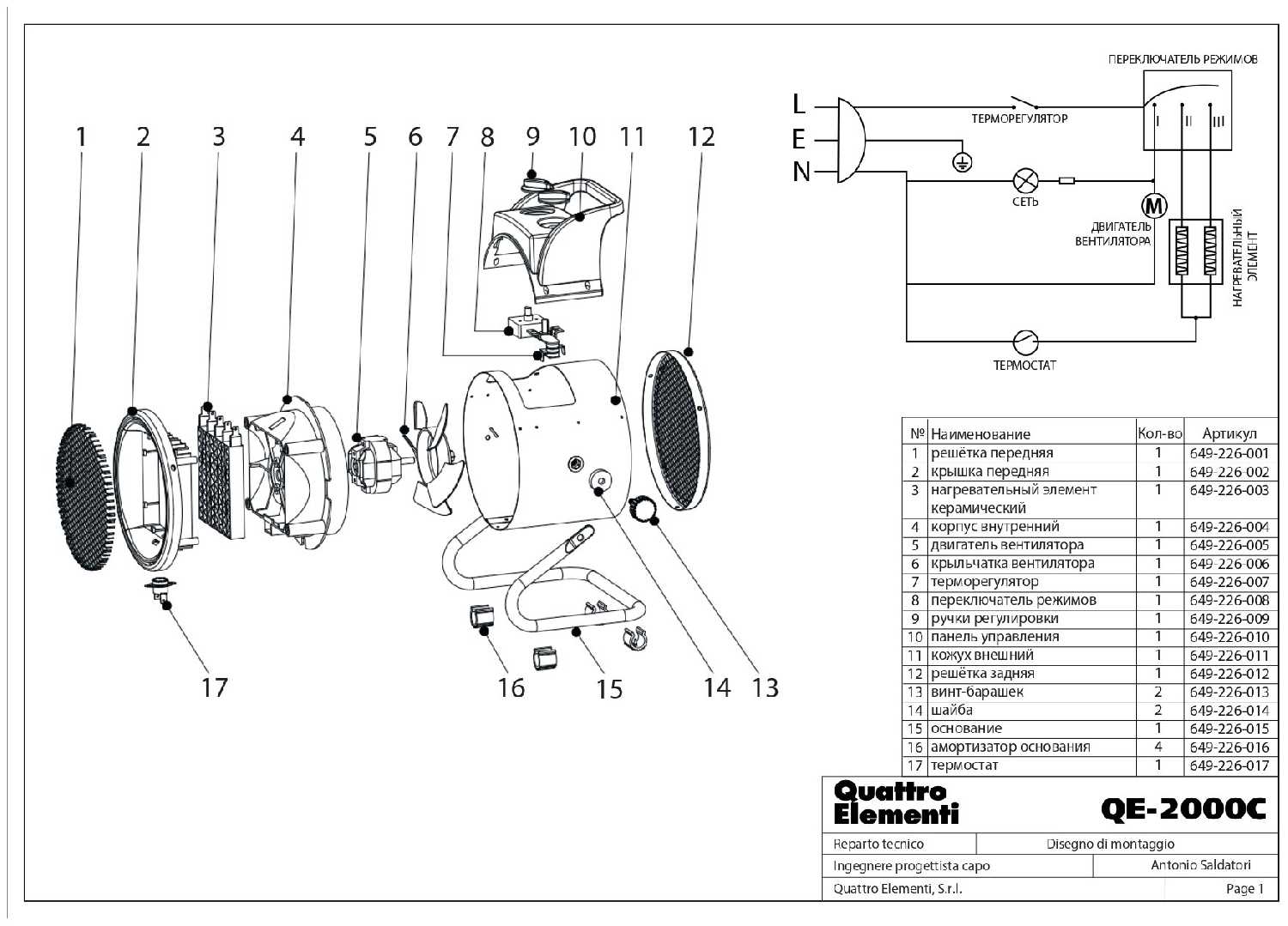 Электрическая тепловая пушка Quattro Elementi QE-2000C фотография 7