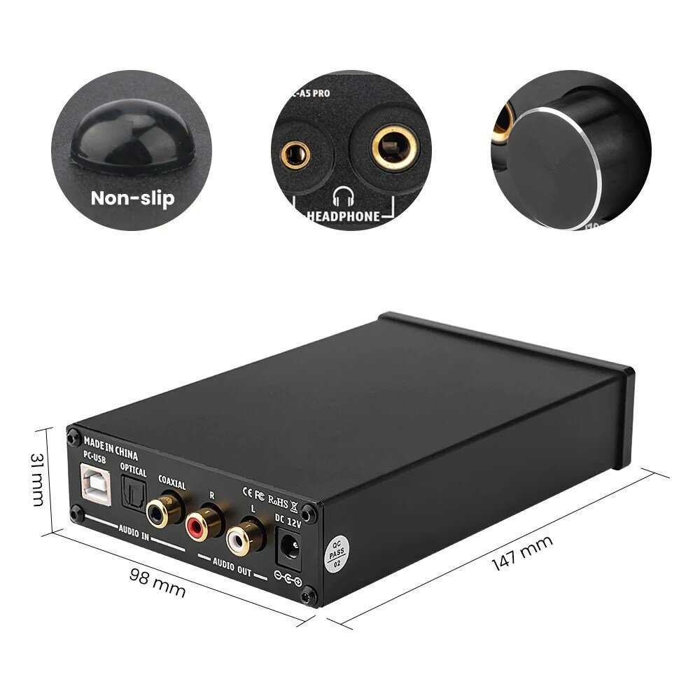 ЦАП AIYIMA DAC A5 Pro USB, оптическое аудио S/PDIF, Coaxial фотография 6