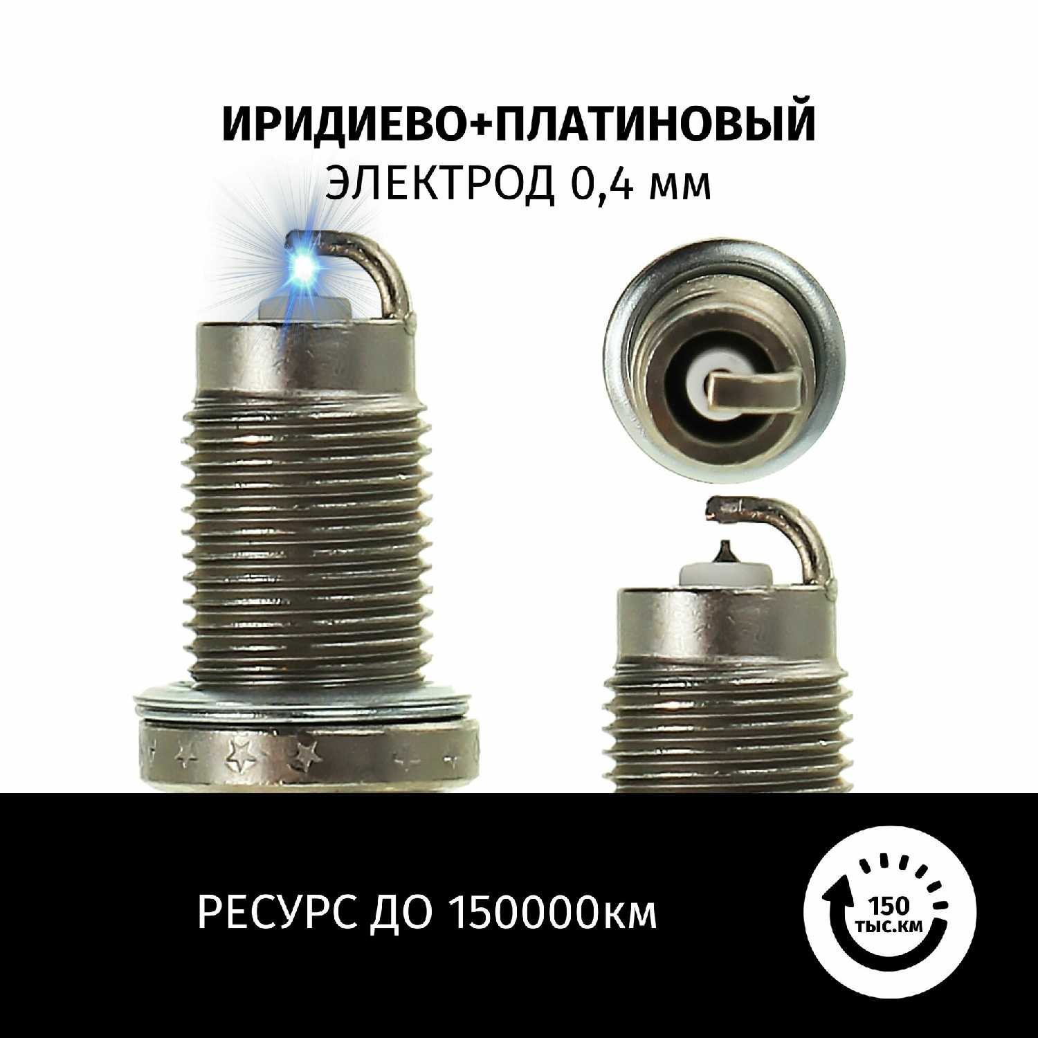 Свечи зажигания Volkswagen Свечи зажигания иридий+платина (LYNXauto) фотография 2