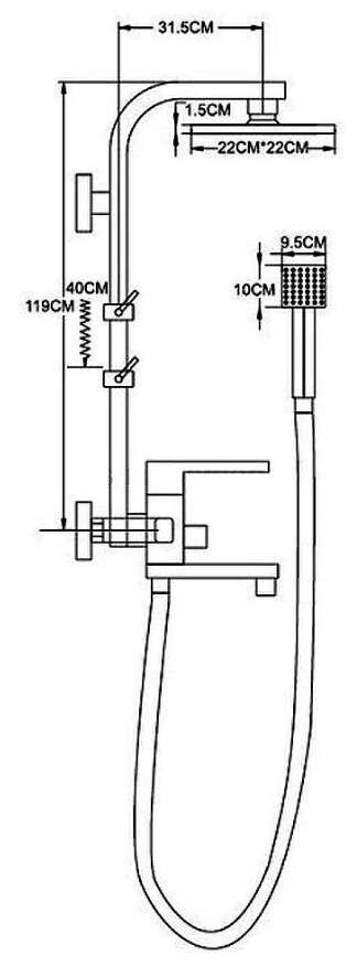 Душевая система Hansen H33001 хром фотография 2