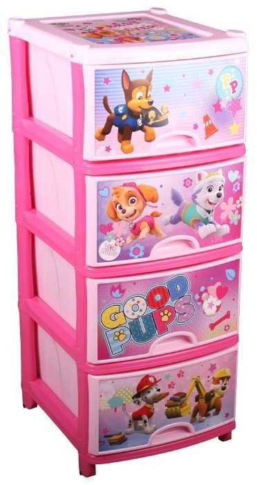 Бельевой комод Альтернатива Для игрушек 4 секции (прорезные ручки)