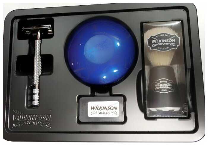 Набор Wilkinson Sword Premium Collection мыло, помазок, Т-образная бритва, сменные лезвия фотография 1