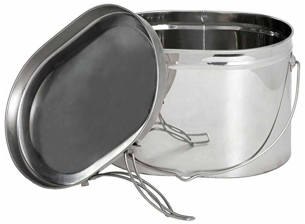 Котелок низкий 3,3 л крышка с ручками фотография 13