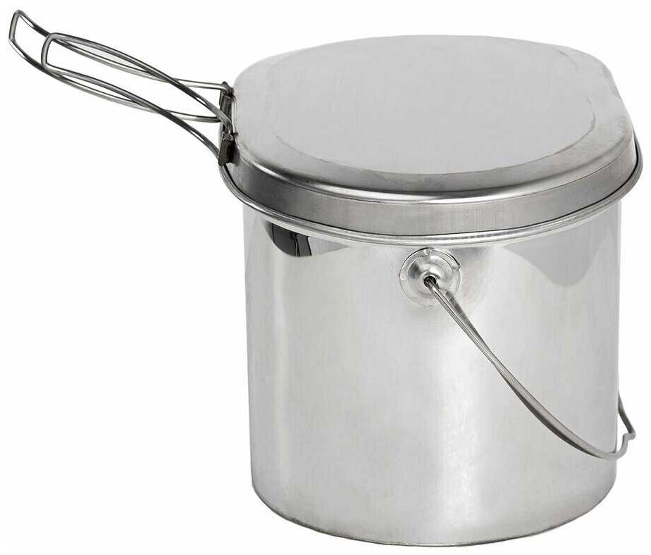 Котелок низкий 3,3 л крышка с ручками фотография 14