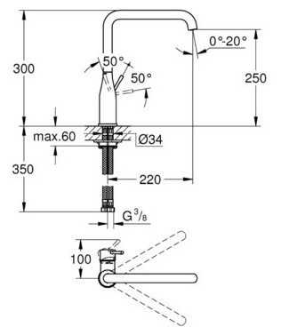 Смеситель для кухни (мойки) Grohe Essence 30269DC0, рычажный фотография 1