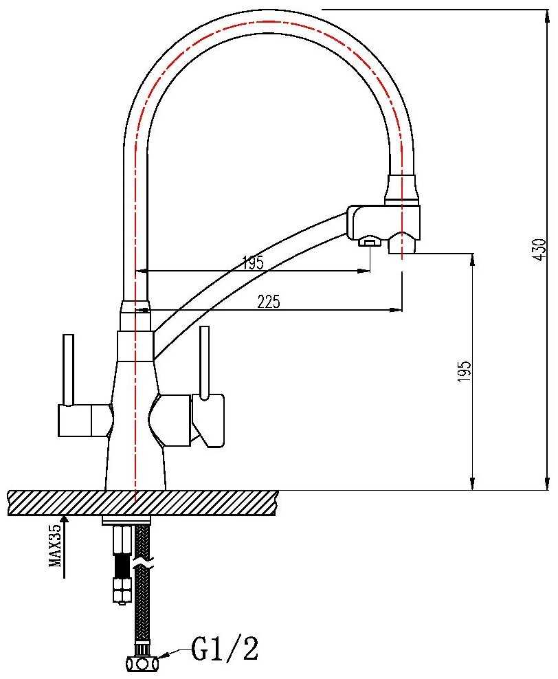 Смеситель для кухни Chipponi 211 (211BL) фотография 12