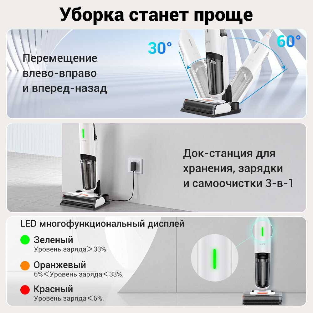 Пылесос ILIFE Вертикальный моющий беспроводной пылесос фотография 8