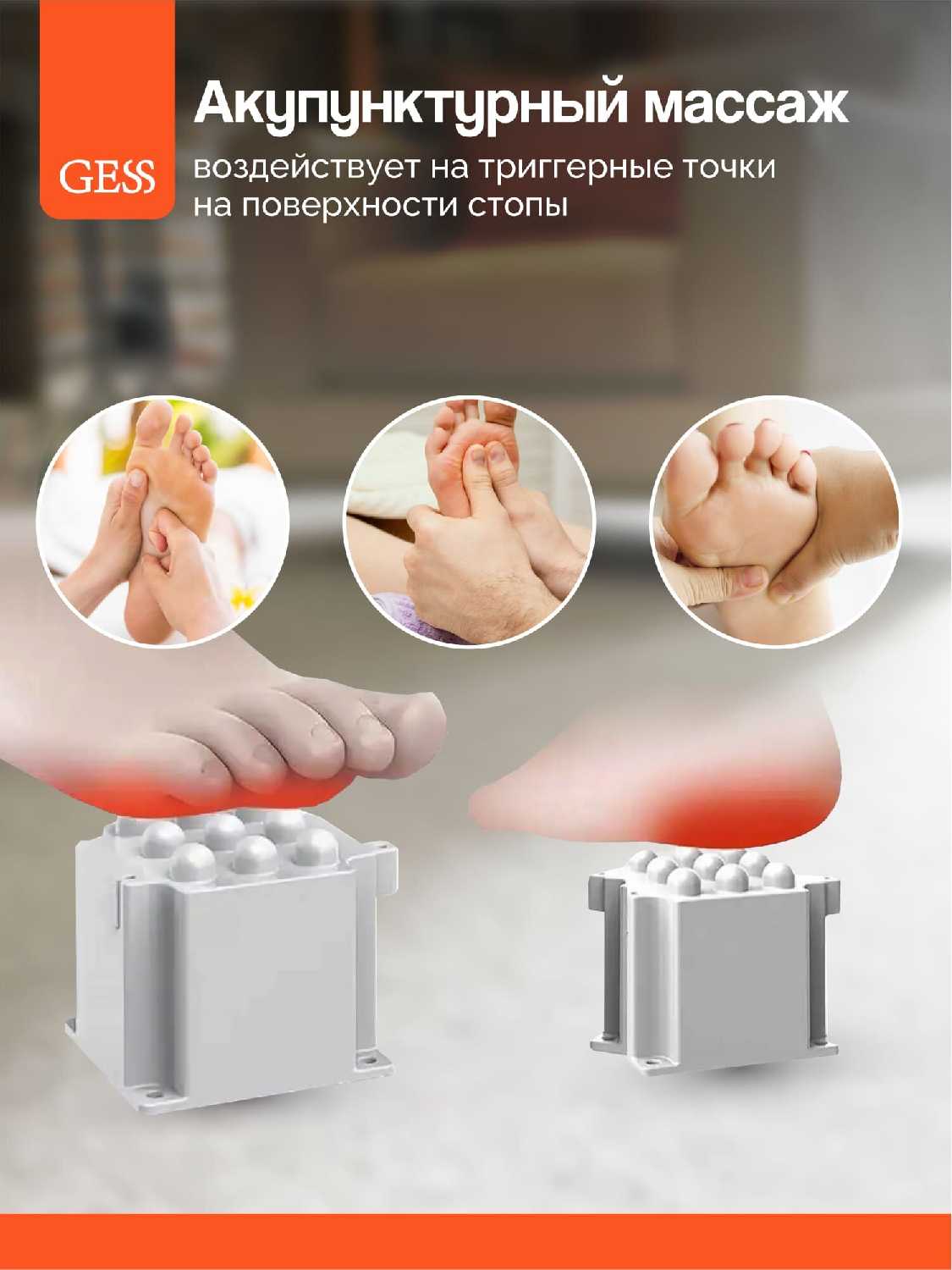 Роликовый массажер для ног GESS Роликовый массажер для ног Bliss фотография 3