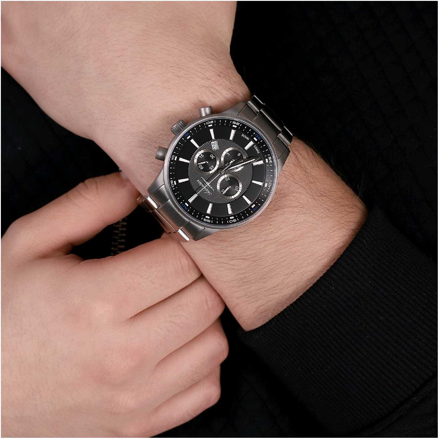 Часы ``ADRIATICA`` A8281.4116CH мужские швейцарские наручные часы из титана с секундомером и датой фотография 1