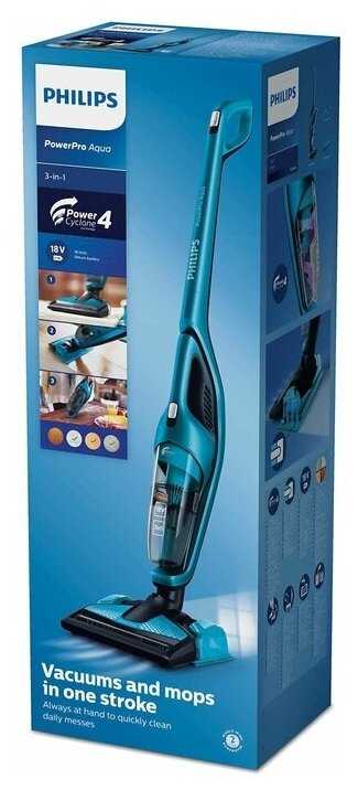 Пылесос Philips FC6404 PowerPro Aqua, голубой фотография 3