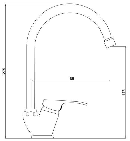 Смеситель для кухни (мойки) GROSS AQUA Base 3205258С- В01, рычажный фотография 1